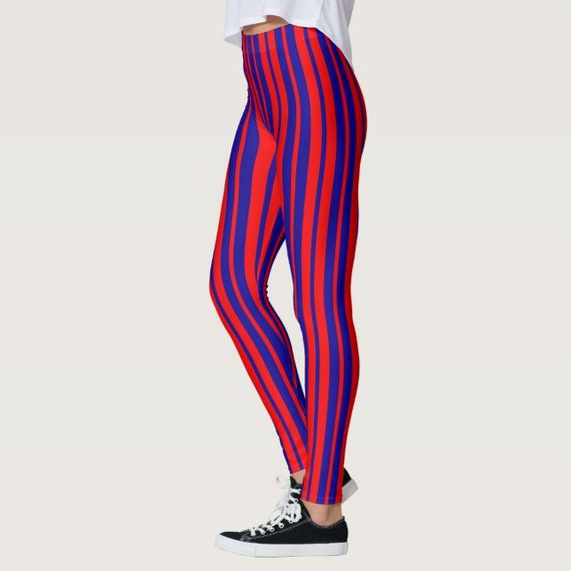 Legging Design de faixas vermelhas e azuis (Criador carregado)
