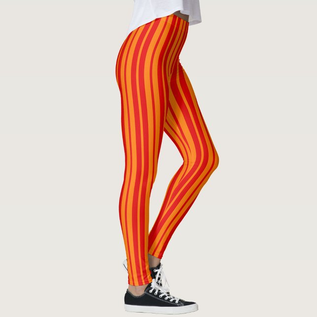 Legging Design de faixas vermelhas e laranja (Criador carregado)