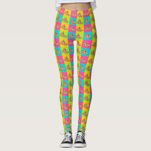 Legging Design de fatias de pizza brilhante