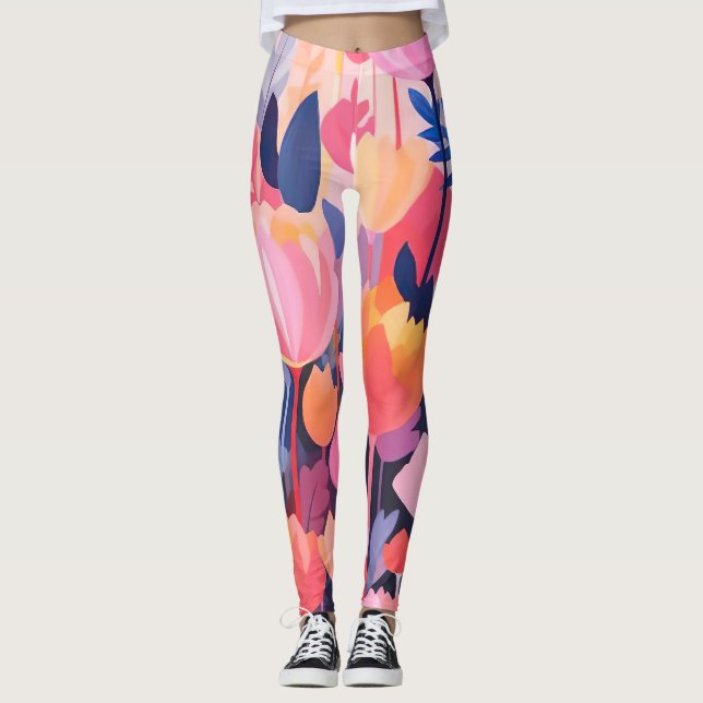 Legging design de Flor Colorido (Frente)