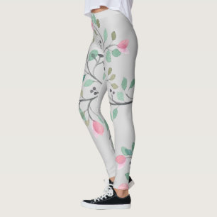 Legging Design de Flores Coloridas Bonitas