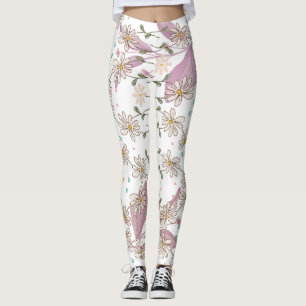 Legging Design de Flores da Moda