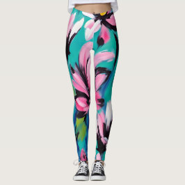 Legging Design de Flores de Verão
