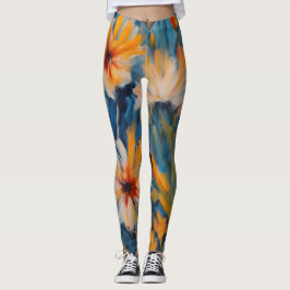 Legging Design de Flores de Verão