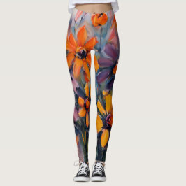 Legging Design de Flores de Verão