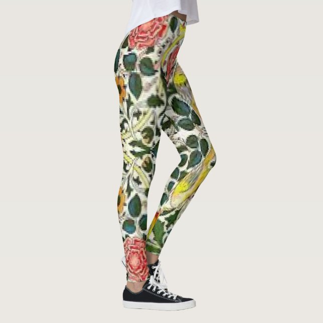 Legging Design de Flores de William Morris Seaweed (Direita)