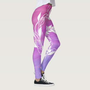 Legging design de folha abstrato sobre fundo rosa