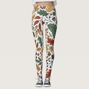 Legging Design de Folha de Folha de outono