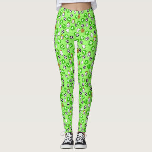 Legging Design de futebol com camisas em verde