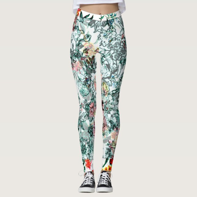 Legging Design de Futuro Floral (Frente)
