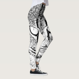 Legging Design de Gato Negro e Branco