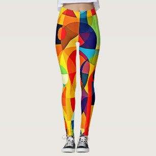 Legging Design de Geometria de Cor Bauhaus