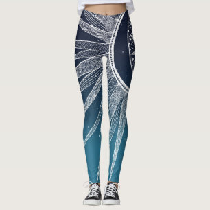 Legging Design de Gradiente Azul Mandala