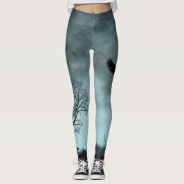 Legging Design de Halloween com raven