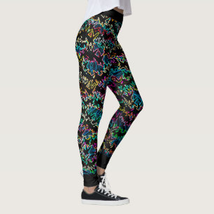 Legging Design de Links de Onda de Efeito Neon MVB