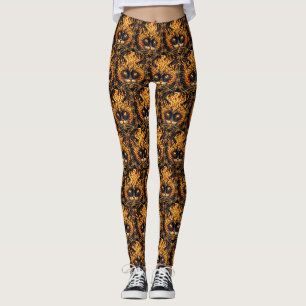 Legging Design de Mandala para o Gato de Fogo Místico