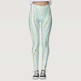 Legging design de mármore líquido pintado com mão elegante