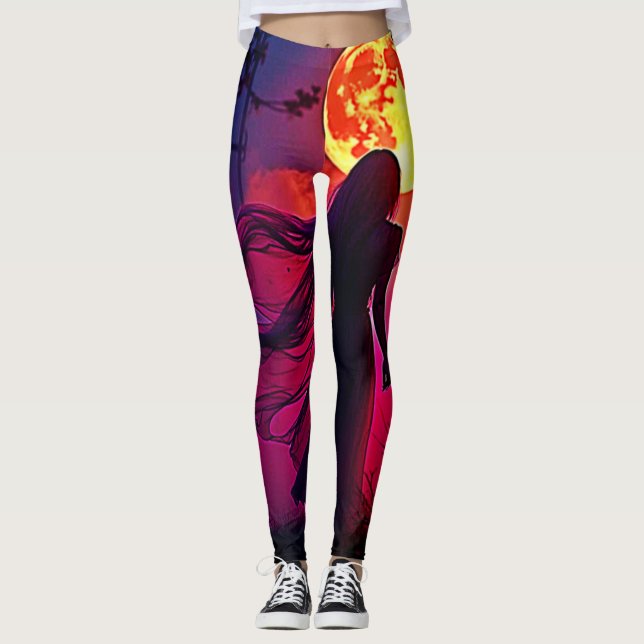 Legging Design de Mistério da Mulher Sombra Vermelha (Frente)