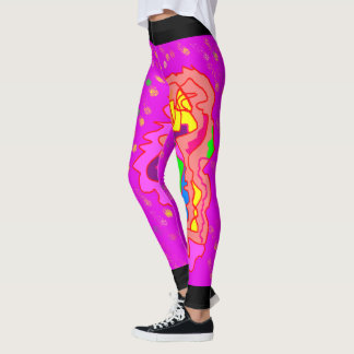 Legging Design de moda superior, cor-de-rosa e laranja, mu