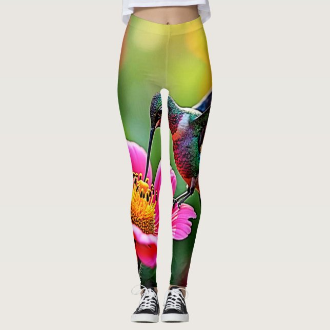 Legging Design de Momentos de Hummingbird Mágico (Frente)