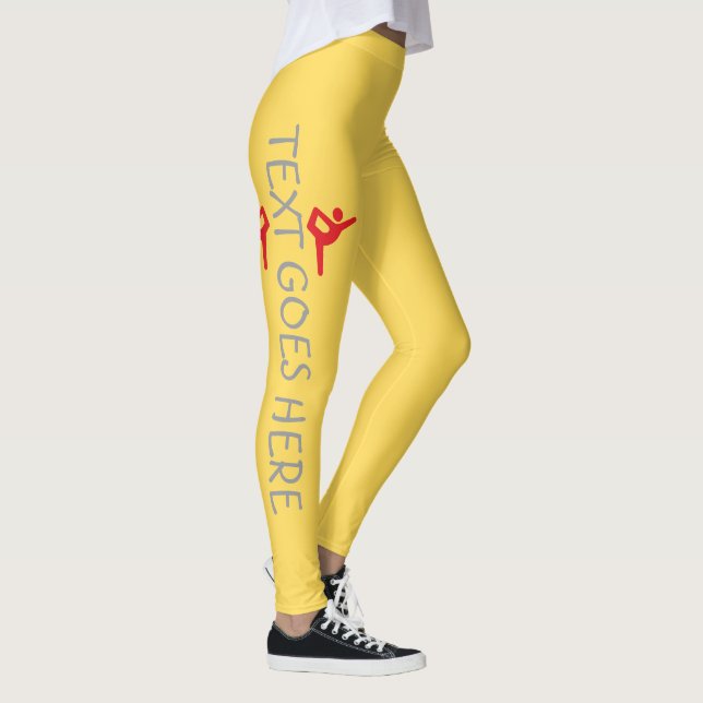 Legging Design de Nome de Ginástica Personalizado sobre Am (Direita)