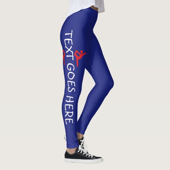 Legging Design de Nome de Ginástica Personalizado sobre Az (Direita)