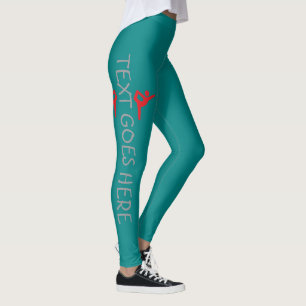 Legging Design de Nome de Ginástica Personalizado sobre Az