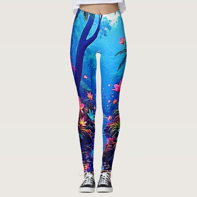 Legging Design de Oásis da Selva Eetérea (Frente)