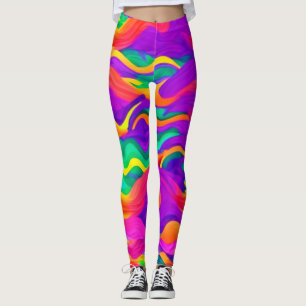 Legging Design de onda Abstrato colorida