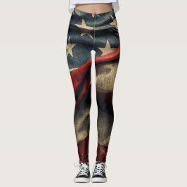 Legging Design de Onda de Sinalizador Americano