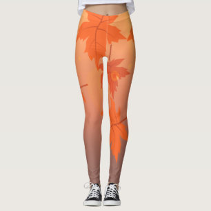 Legging Design de outono com folhas de maple e efeito de c