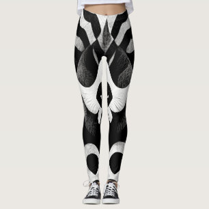 Legging Design de padrão animal preto e branco