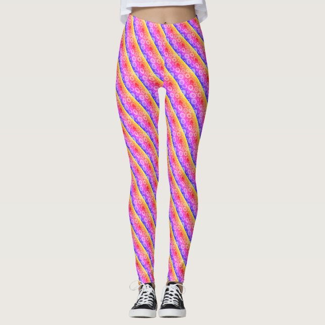 Legging Design de padrão arco-íris de mulher moderna (Frente)
