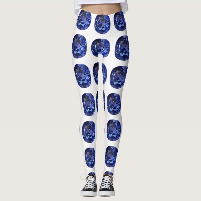 Legging Design de Padrão de Apphire Azul (Frente)