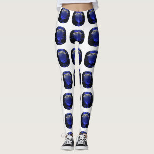 Legging Design de Padrão de Apphire Azul