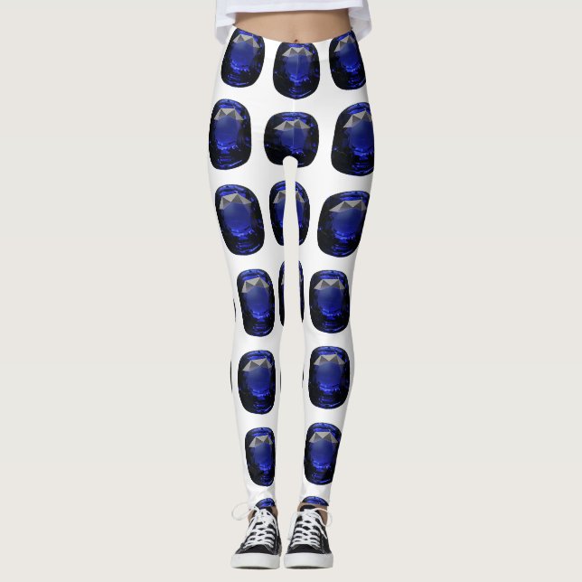 Legging Design de Padrão de Apphire Azul (Frente)