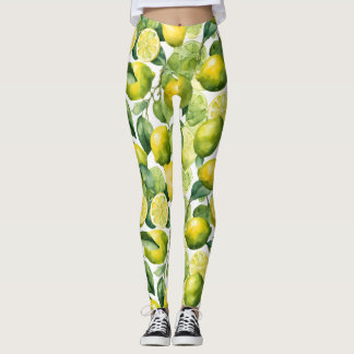 Legging Design de padrão de aquarela de limões