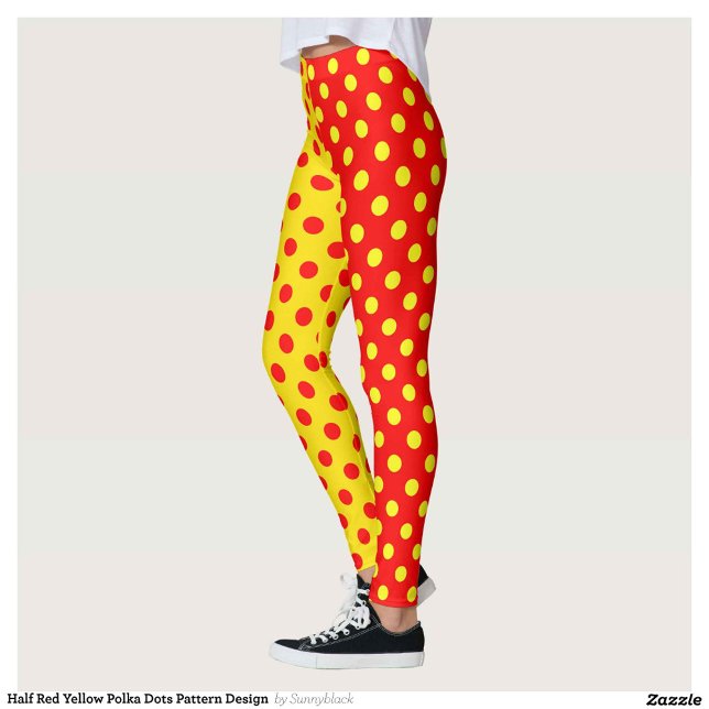 Legging Design de Padrão de Bolinhas Amarelo Metade (Criador carregado)