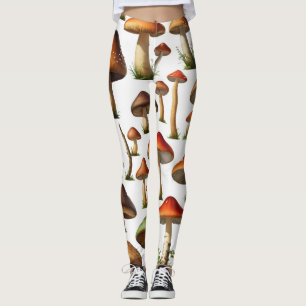 Legging Design de Padrão de Coleta de Cogumelos