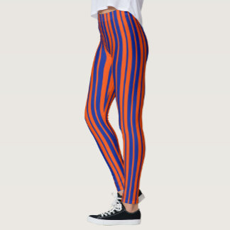 Legging Design de Padrão de Faixa Na moda de Azul Laranja