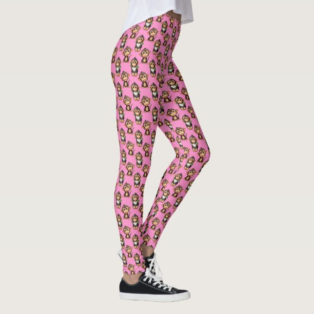 Legging Design de padrão de macaco rosa (Direita)