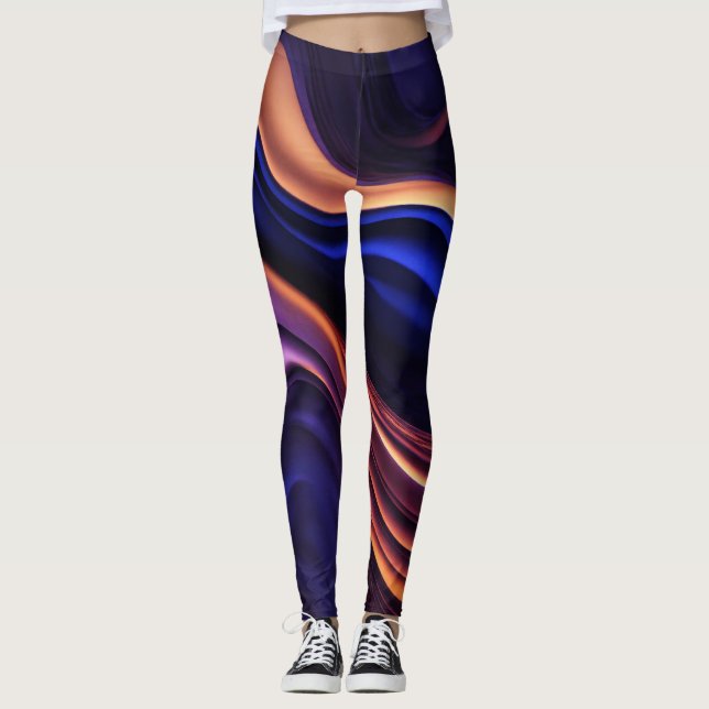 Legging Design de padrão de multicores esportivo (Frente)