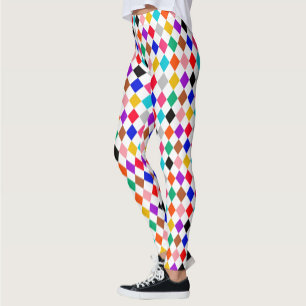Legging Design de Padrão de Ouros de Harlequin Multicolor