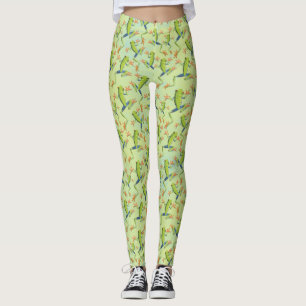 Legging Design de padrão de Sapo verde