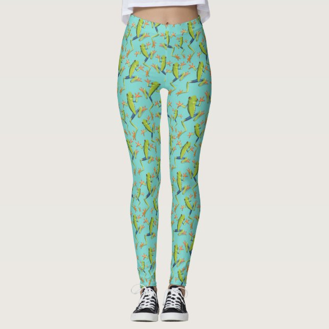 Legging Design de padrão de Sapo verde (Frente)