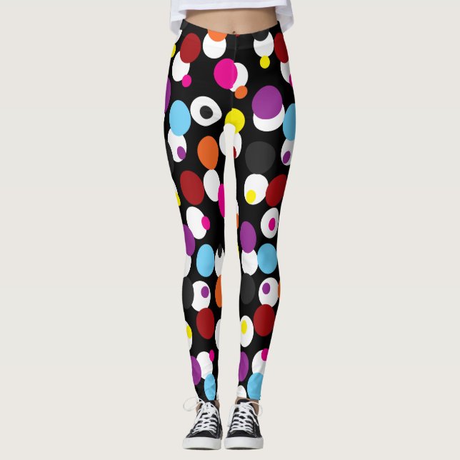 Legging Design de Padrão de Superfície das Bolinhas Colori (Frente)