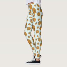 Legging Design de padrão de superfície de abóbora sobre fu
