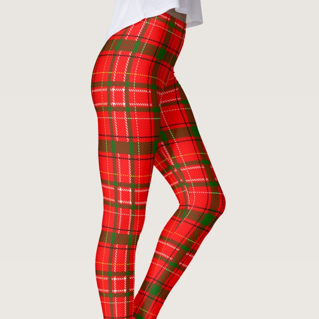 Legging Design de Padrão de Xadrez de Tartan no Natal Verm (Criador carregado)