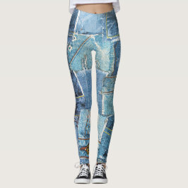 Legging Design de padrão Denim