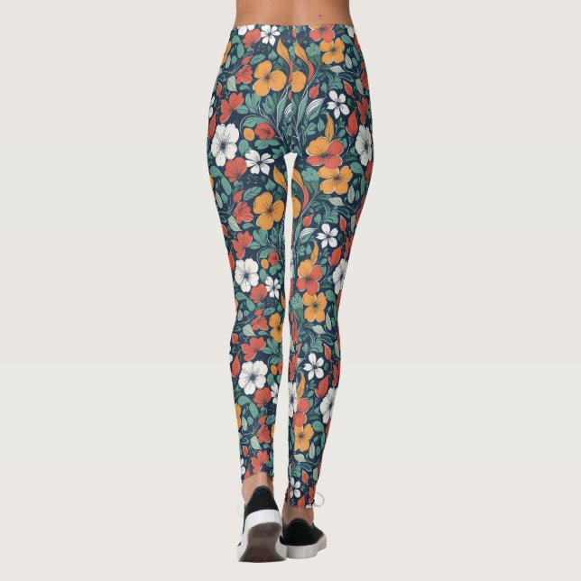 Legging Design de padrão floral simples (Verso)